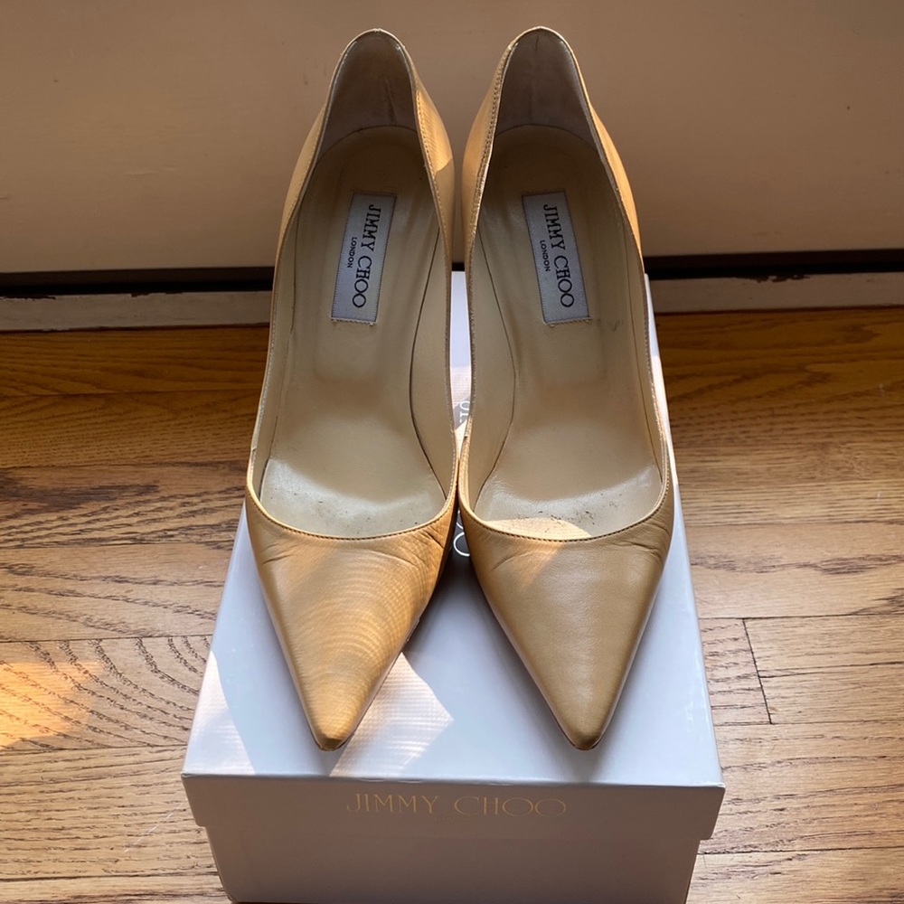 Jimmy Choo leather camel pumps size 38.5